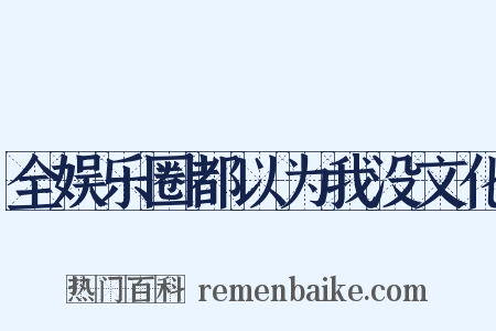 全娱乐圈都以为我没文化是什么意思的图片